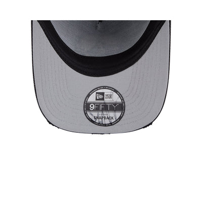 NEW ERA X POWERPUFF GIRLS BUBBLES DISTRESSED 2-TONE BLACK VISOR WASHED BLUE 9FIFTY AF PRE-CURVED CAP