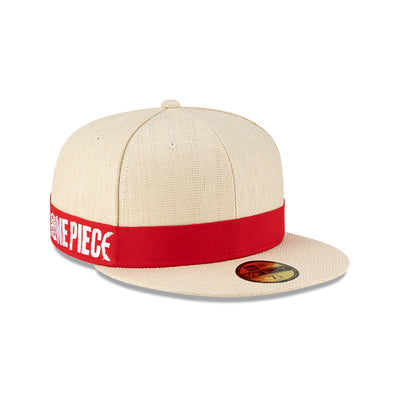 NEW ERA X ONE PIECE BEIGE STRAW 59FIFTY CAP