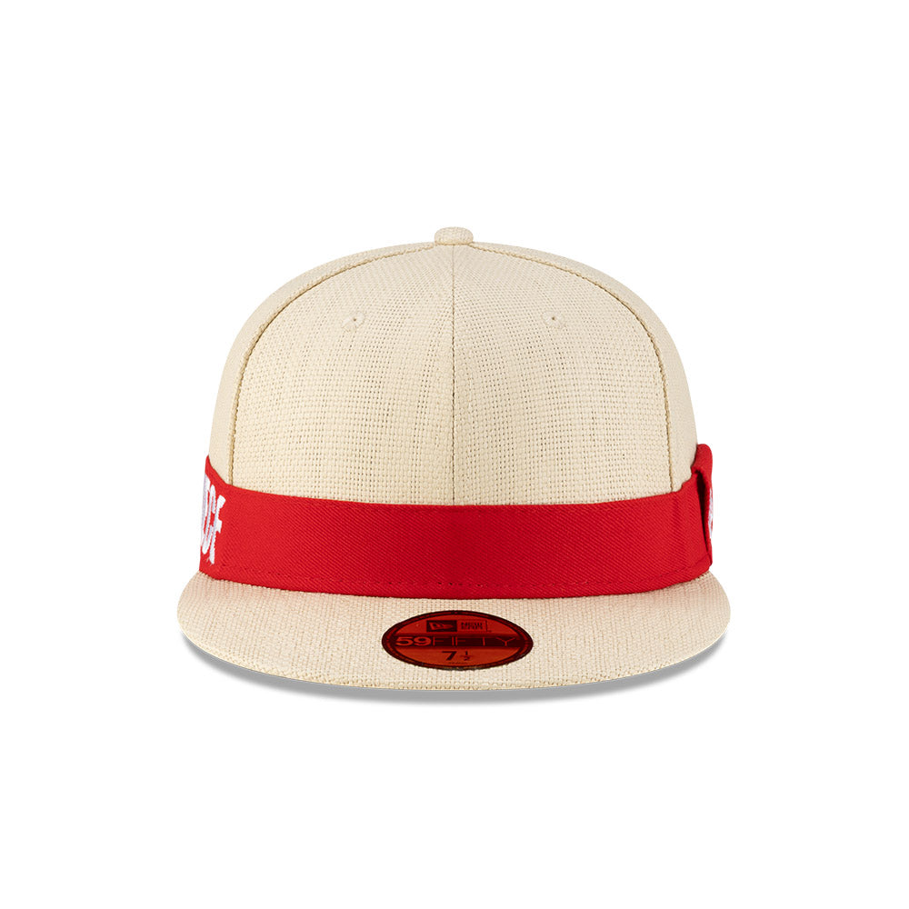 NEW ERA X ONE PIECE BEIGE STRAW 59FIFTY CAP