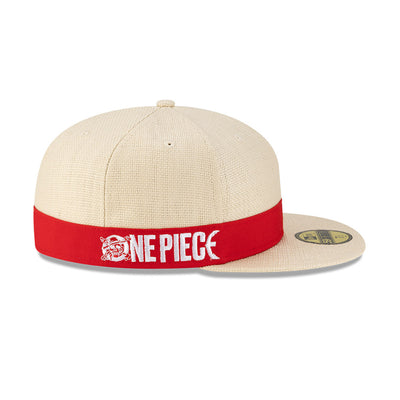 NEW ERA X ONE PIECE BEIGE STRAW 59FIFTY CAP