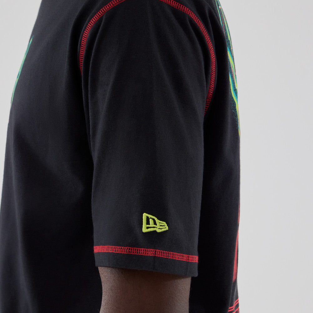 NEW ERA X NETFLIX STRANGER THINGS GRAPHIC BLACK OVERSIZED SHORT SLEEVE T-SHIRT