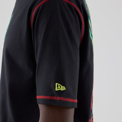 NEW ERA X NETFLIX STRANGER THINGS GRAPHIC BLACK OVERSIZED SHORT SLEEVE T-SHIRT