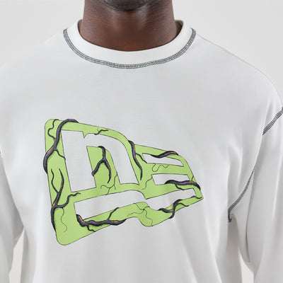 NEW ERA X NETFLIX STRANGER THINGS GRAPHIC WHITE OVERSIZED LONG SLEEVE T-SHIRT