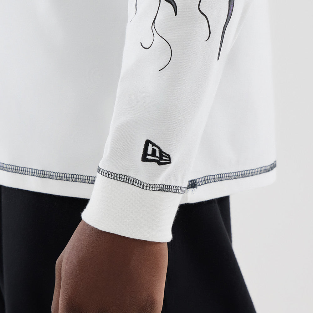 NEW ERA X NETFLIX STRANGER THINGS GRAPHIC WHITE OVERSIZED LONG SLEEVE T-SHIRT