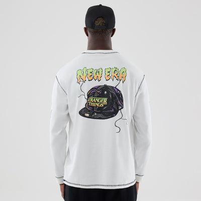 NEW ERA X NETFLIX STRANGER THINGS GRAPHIC WHITE OVERSIZED LONG SLEEVE T-SHIRT