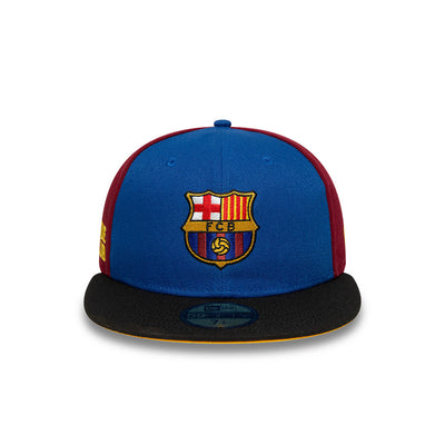 NEW ERA EXCLUSIVE FC BARCELONA 2-TONE BLACK VISOR ROYAL BLUE 59FIFTY CAP