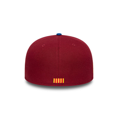 NEW ERA EXCLUSIVE FC BARCELONA 2-TONE BLACK VISOR ROYAL BLUE 59FIFTY CAP