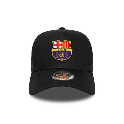 NEW ERA EXCLUSIVE FC BARCELONA PATCH BLACK 9FORTY AF TRUCKER CAP