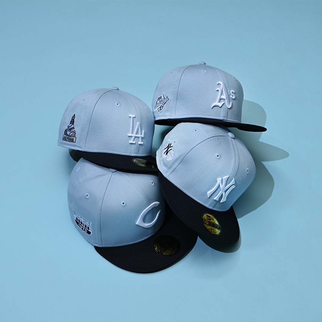 59FIFTY PACKS - SUMMER CINCINNATI REDS COOPERSTOWN NAVY VISOR SOFT BLU ...