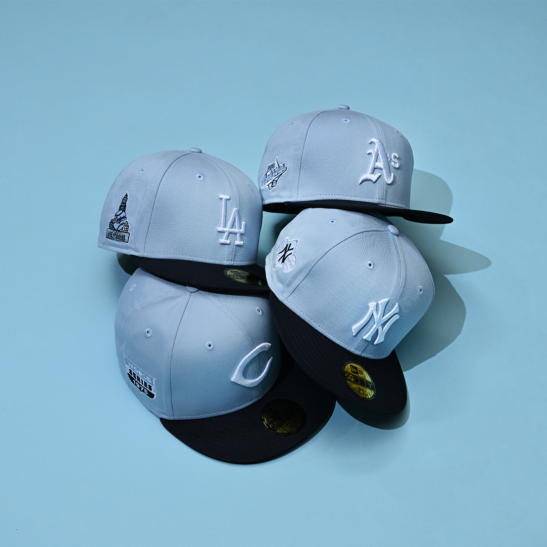 59FIFTY PACKS - SUMMER LOS ANGELES DODGERS COOPERSTOWN NAVY VISOR SOFT BLUE 59FIFTY CAP