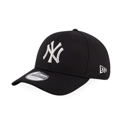BASIC SILVER MLB NEW YORK YANKEES LOGO BLACK 9FORTY CAP