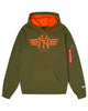 MLB X  ALPHA INDUSTRIES GREEN LONG SLEEVE HOODED PULLOVER