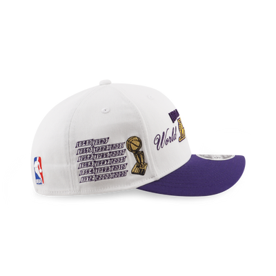 LOS ANGELES LAKERS NBA CHAMP WHITE 9FIFTY STRETCH SNAP CAP