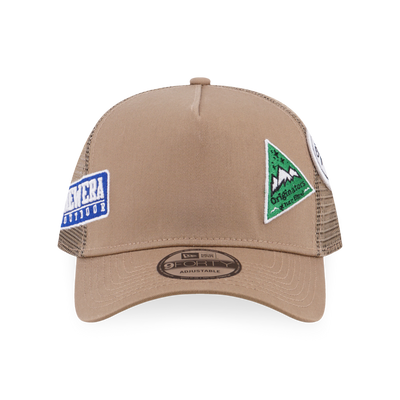 NEW ERA OUTDOOR MULTI PATCH KHAKI 9FORTY AF TRUCKER CAP