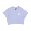 NEW YORK YANKEES MLB WOMEN PURPLE WOMEN CROP T-SHIRT