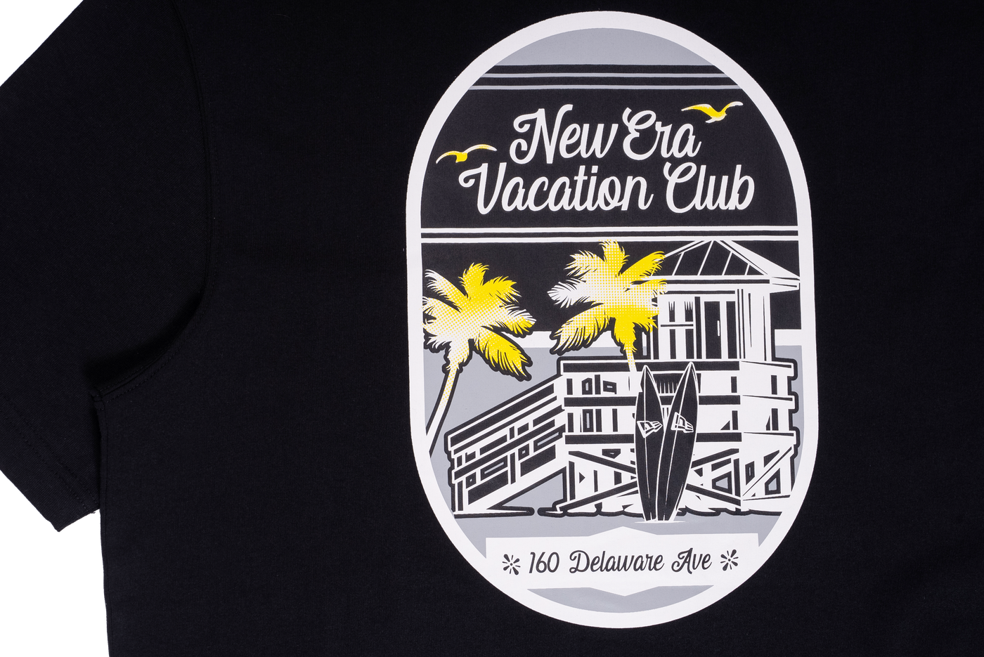NEW ERA VACATION CLUB BLACK SHORT SLEEVE T-SHIRT