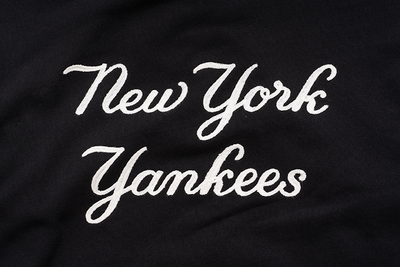 NEW YORK YANKEES MLB CHAIN STITCH BLACK ZIP FRONT HOODIE