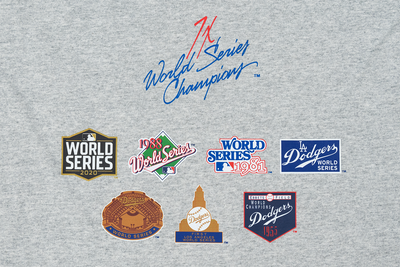 LOS ANGELES DODGERS MLB WORLD SERIES ICON HEATHER GRAY SHORT SLEEVE T-SHIRT