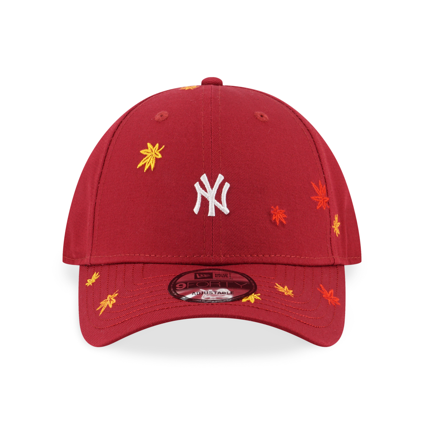 NEW YORK YANKEES MAPLE LEAVES DARK RED 9FORTY CAP