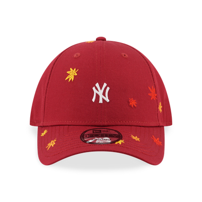 NEW YORK YANKEES MAPLE LEAVES DARK RED 9FORTY CAP