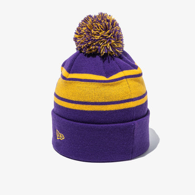 LOS ANGELES LAKERS PURPLE AND YELLOW KNIT POM POM