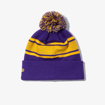 LOS ANGELES LAKERS PURPLE AND YELLOW KNIT POM POM