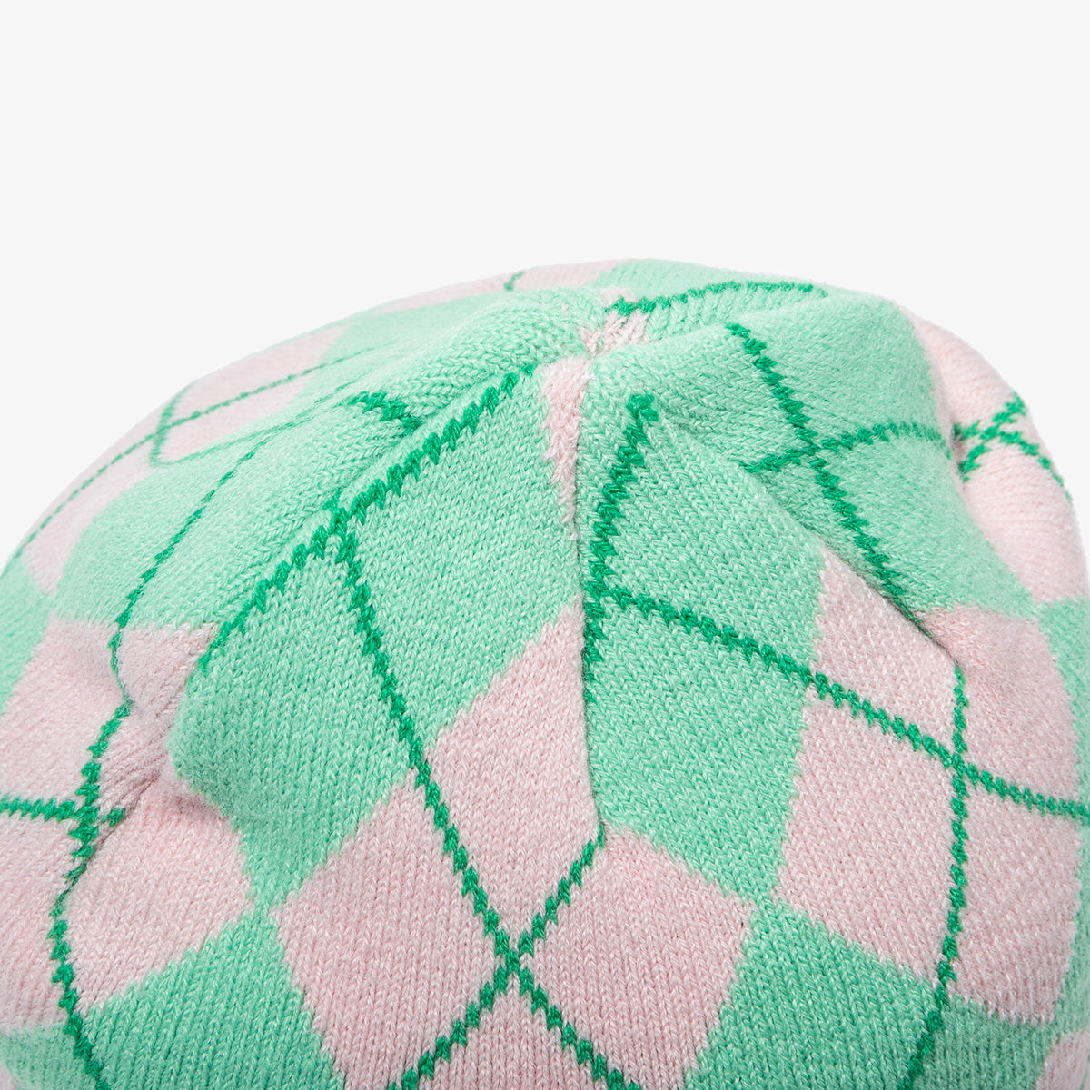 NEW YORK YANKEES KNIT ARGYIL BEANIE PINK KNIT MEDIUM