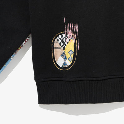 NEW ERA PATCHWORK BLACK SWEATSHIRT