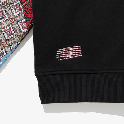 NEW ERA PATCHWORK BLACK SWEATSHIRT