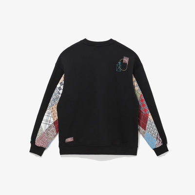 NEW ERA PATCHWORK BLACK SWEATSHIRT