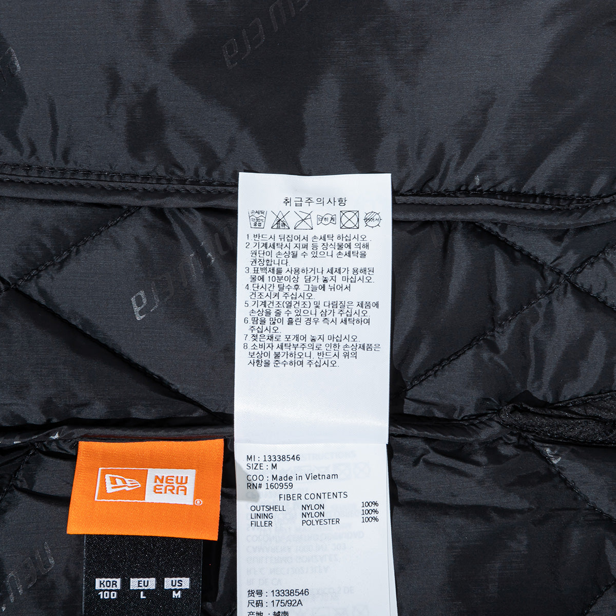 NEW ERA OUTDOOR QUILT PACKABLE BLACK JACKET