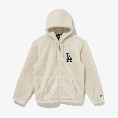 LOS ANGELES DODGERS MLB SOFT BOA WHITE ZIP FRONT HOODIE