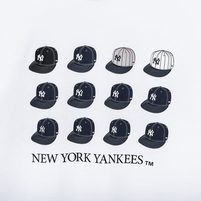 NEW YORK YANKEES MLB COOPERSTOWN HISTORY CAPS WHITE SHORT SLEEVE T-SHIRT