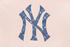 NEW YORK YANKEES MONOGRAM MLB WOMEN BLUSH SKY LONG SLEEVE T-SHIRT