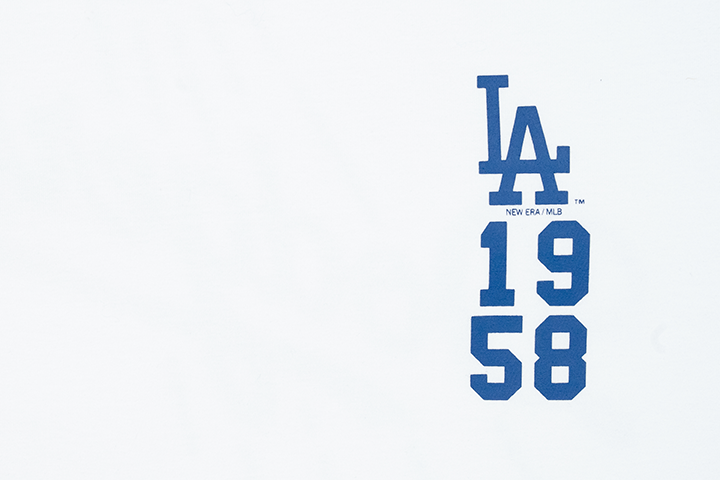 LOS ANGELES DODGERS MLB COLLEGIATE LETTER WHITE SHORT SLEEVE T-SHIRT