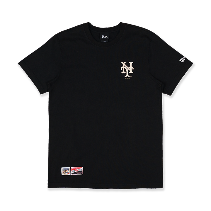 NEW YORK GIANTS COOPERSTOWN NATIONAL LEAGUE DESTROYED WASH COTTON BLACK SHORT SLEEVE T-SHIRT
