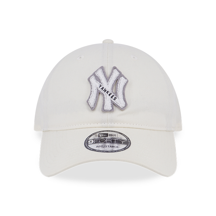 NEW YORK YANKEES TERRY LOOP BADGE CHROME WHITE 9FORTY UNST CAP