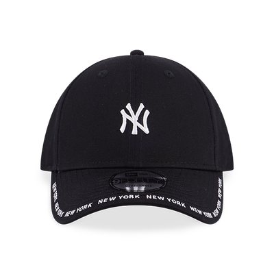 TOP VISOR WORDMARK OUTLINE NEW YORK YANKEES BLACK 9FORTY CAP