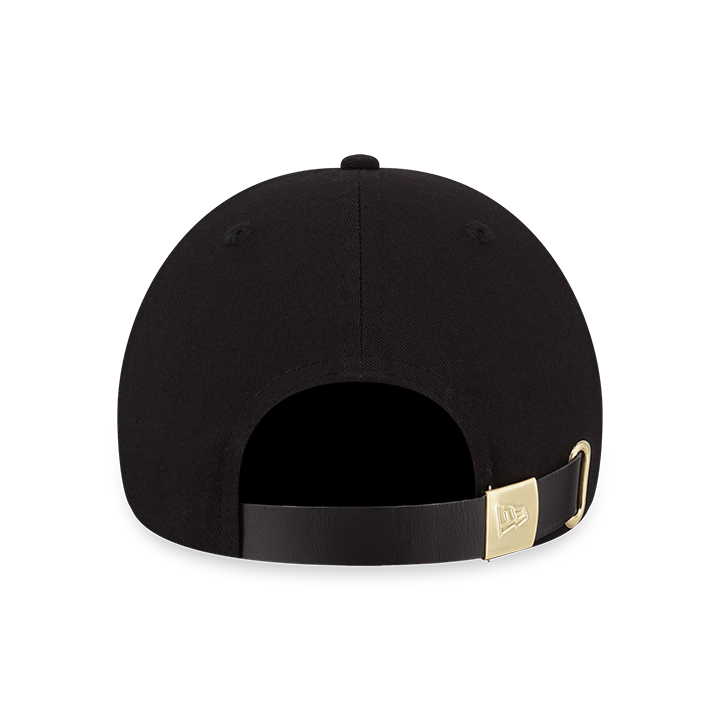 NEW YORK METS GOLD LOGO BLACK SUEDE VISOR  9FORTY CAP