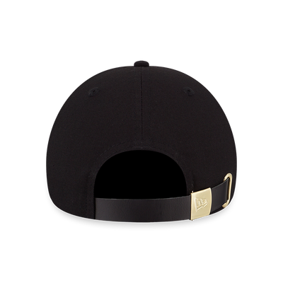 NEW YORK METS GOLD LOGO BLACK SUEDE VISOR  9FORTY CAP