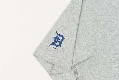 DETROIT TIGERS MLB SPLIT LOGO HEATHER GRAY SHORT SLEEVE T-SHIRT