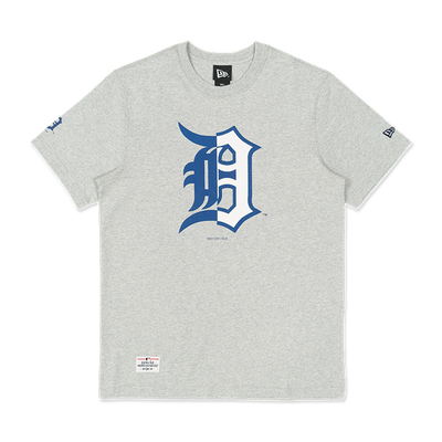 DETROIT TIGERS MLB SPLIT LOGO HEATHER GRAY SHORT SLEEVE T-SHIRT