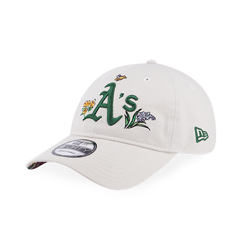 OAKLAND ATHLETICS WATERCOLOR FLORAL IVORY 9FORTY UNST CAP
