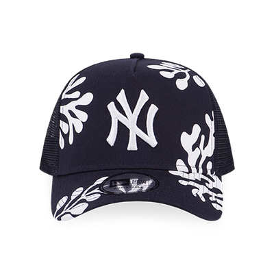 NEW YORK YANKEES PLANT LEAVES NAVY 9FORTY AF TRUCKER CAP