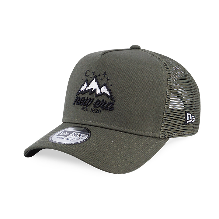 NEW ERA MOUNTAIN LOGO GREEN MED 9FORTY AF TRUCKER MESH CAP