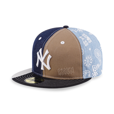 NEW YORK YANKEES MULTI PATCHWORK PAISLEY OPEN BLUE 59FIFTY CAP