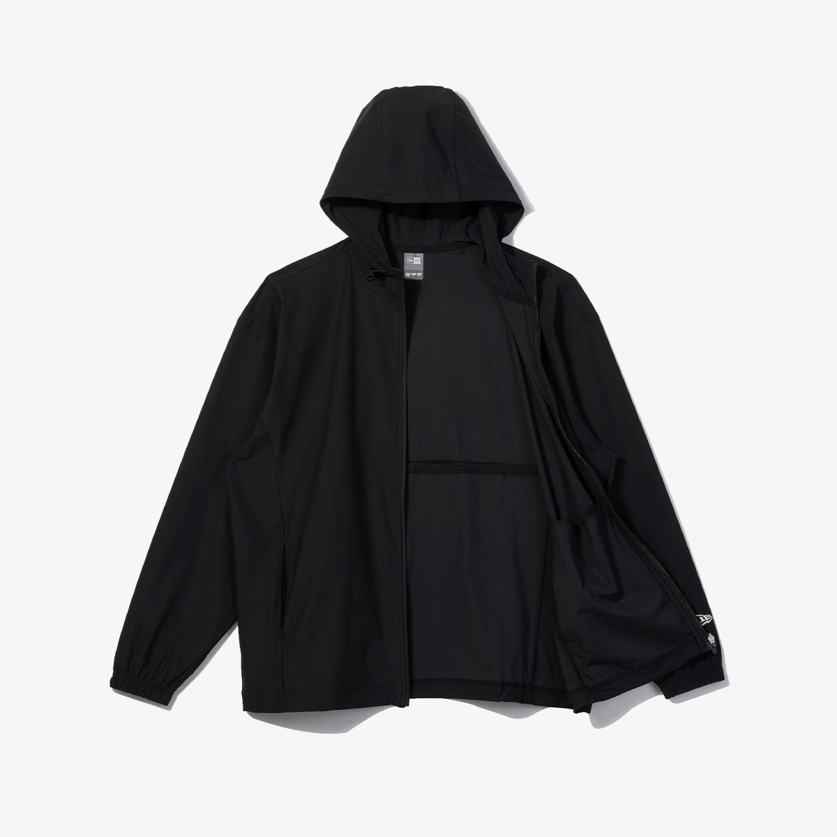 NEW ERA TECH TRAINING BLACK ZIP FRONT HOODIE
