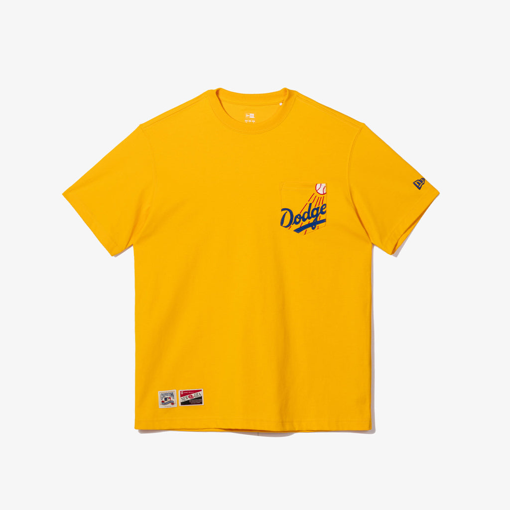 LOS ANGELES DODGERS MLB COOPERSTOWN FELT POCKET YELLOW SHORT SLEEVE T New Era Hong Kong